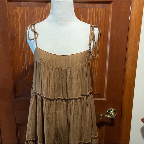 Emory Park Tiered Shift Dress Brown Size Small - Picture 2 of 10